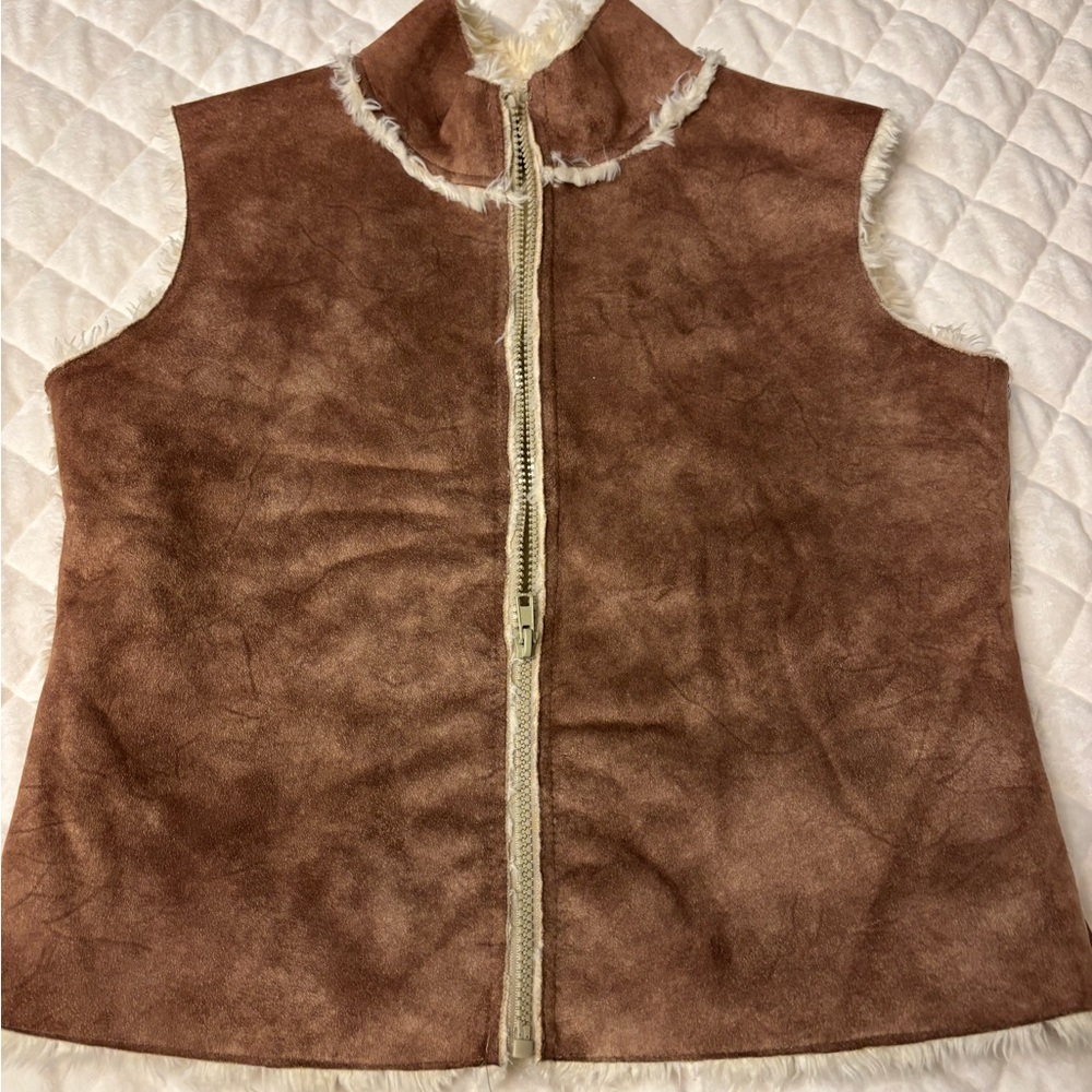 Cejon Brown Faux Suede Vest
